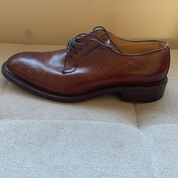 BERGAMO Men's Brown Lace-UP Oxford Dress Shoe Made In Italy Size 9.5 - Picture 9 of 15